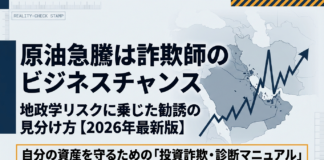 原油急騰は詐欺師のビジネスチャンス——地政学リスクに乗じた勧誘の見分け方【2026年版】